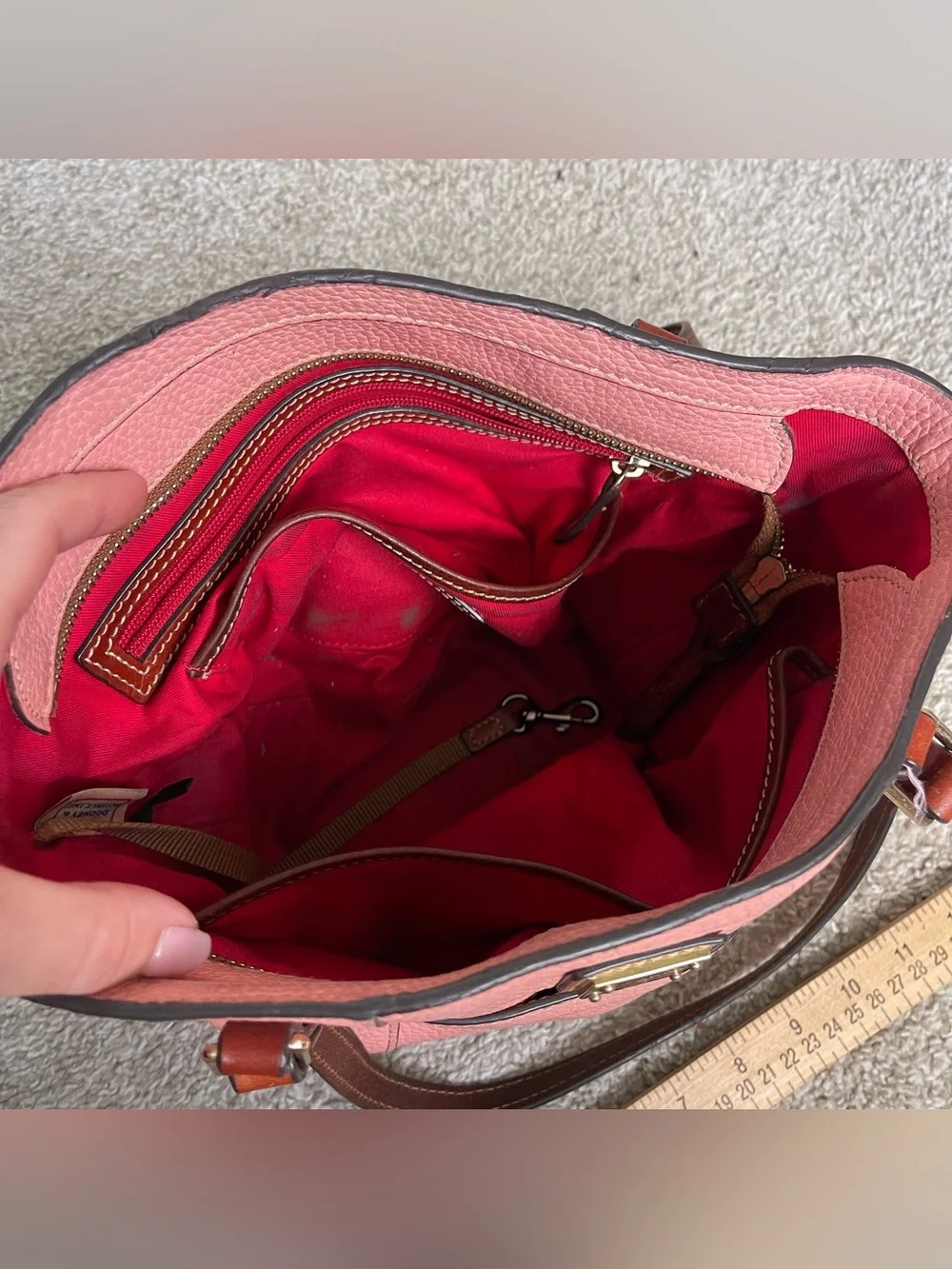 Dooney & Bourke Pebble Leather Small Lexington Shopper Pale Pink Purse Classic